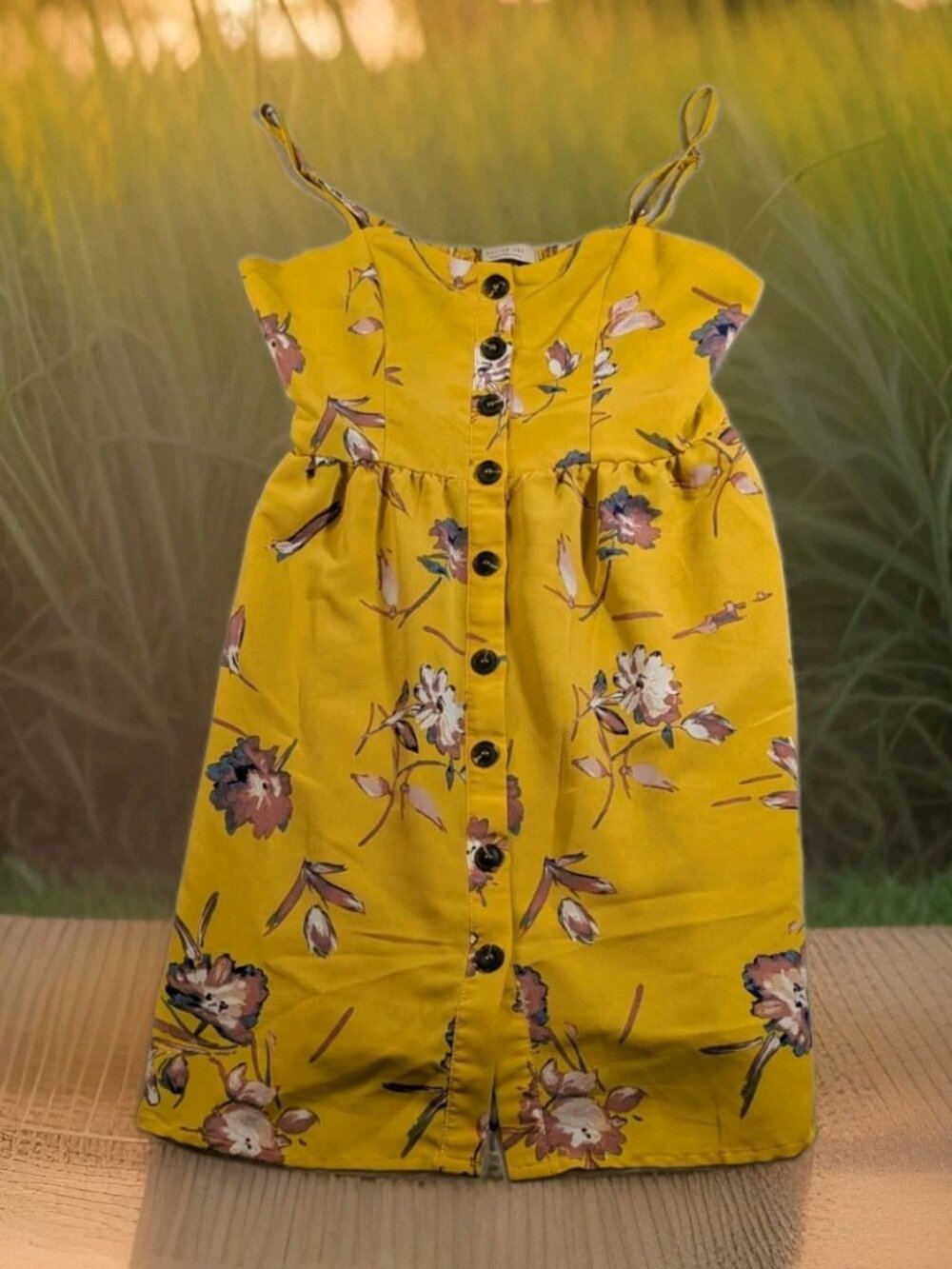 Active USA Woman's Small Yellow Floral Sun Dress